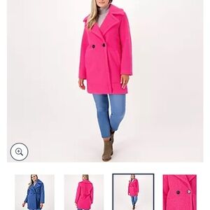 Thread collective bouclé double breasted coat